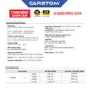 THINKWARE U3000PRO 2-CH 4k UHD Front/Back 2k QHD Car Dash Cam with 64GB SD, Parking Mode, WiFi, Night Vision