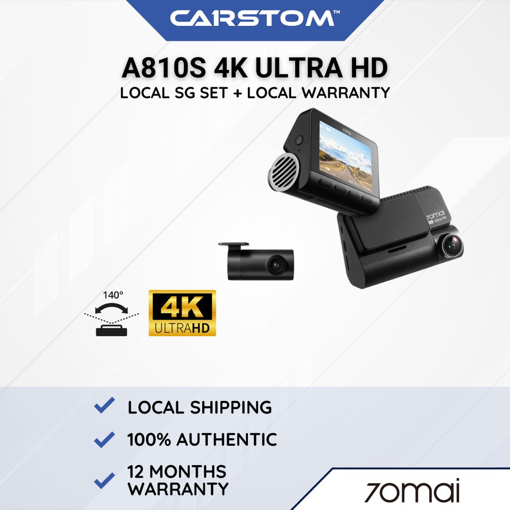 70mai Dash Cam A810 4K HDR Sony Starvis 2 IMX678 Dual-channel Optional