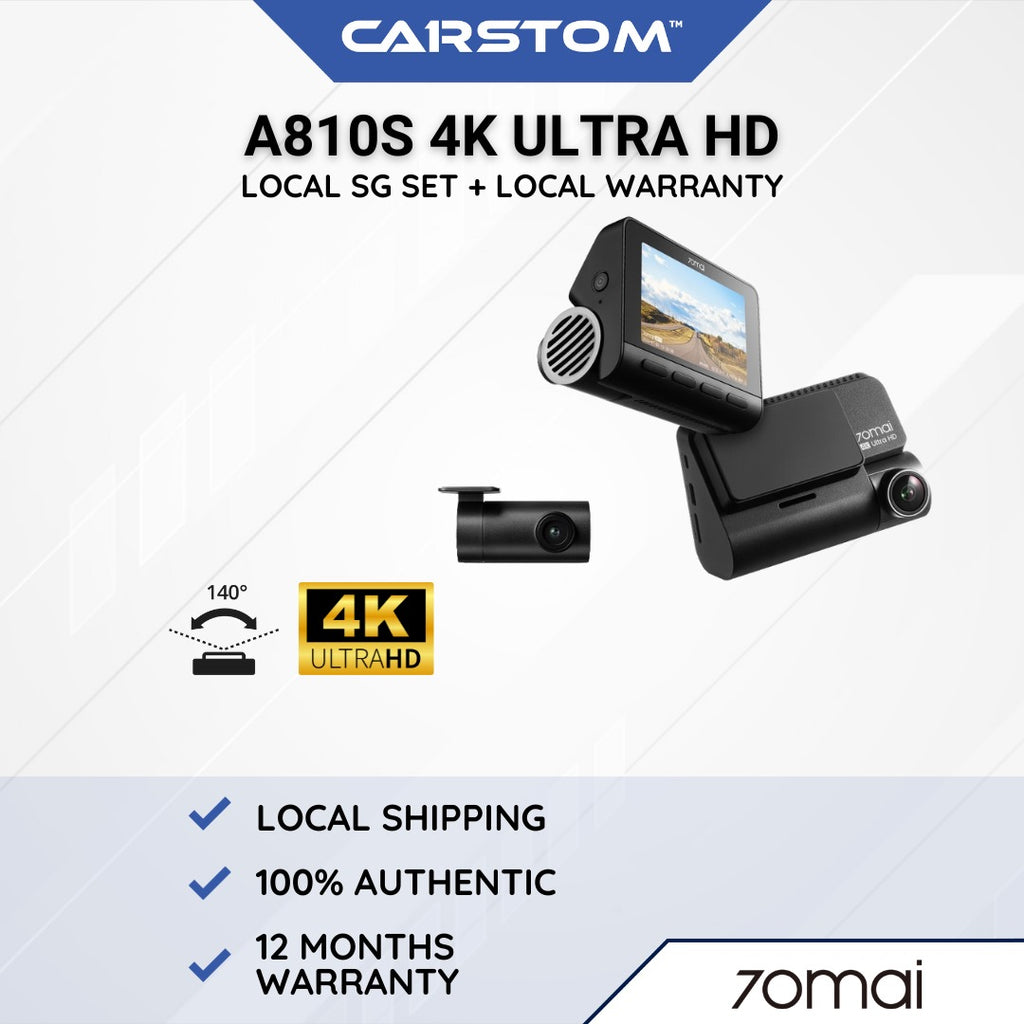 Global 70mai Dash Cam A810 Ultra HD 4K Built-in GPS ADAS Auto