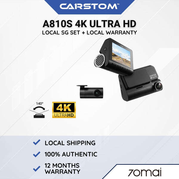 70Mai A810 4K International Ver Dash Cam Car Recorder Dashcam Dashboard Camera 70 MAI Car Cameras Rear Included