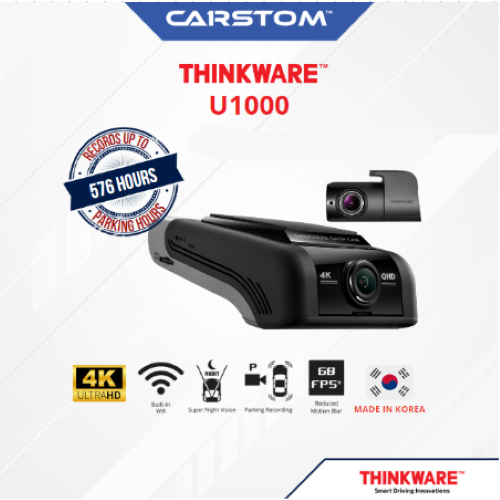 THINKWARE U1000+ 2CH Car Dash Cam 64GB SD