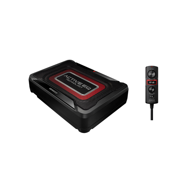 KENWOOD KSC-PSW7EQ Compact Active Subwoofer,160w Max Power, Underseat Subwoofer Class-D Amplifier