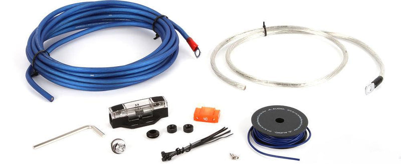 JL Audio Premium 8 AWG 12-Volt Power Connection System for Single Amplifier, 40 Amp capacity (40A MAXI® fuse included), Blue power wire & Clear ground wire XD-PCS8-1B (SKU