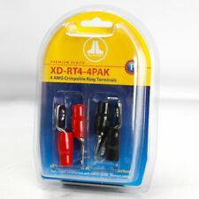 JL Audio Four 4 AWG Crimpable Ring Terminals with two red & two black insulators XD-RT4-4PAK (SKU