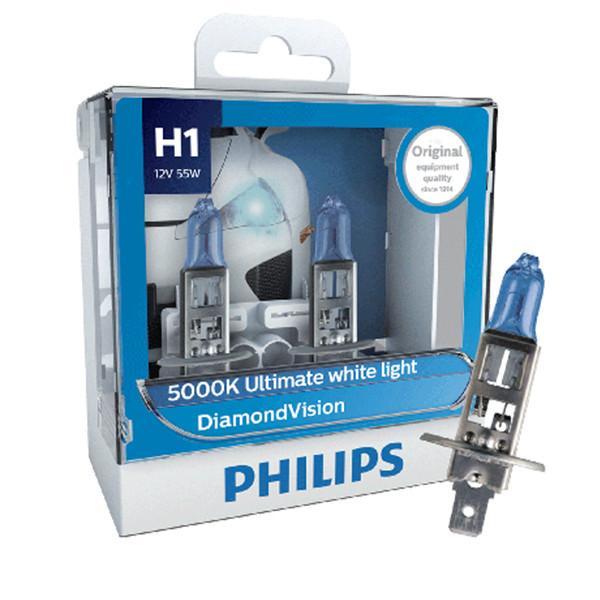 Philips Headlamp H1 DiamondVision 5000K Ultimate White Light 12V 55W
