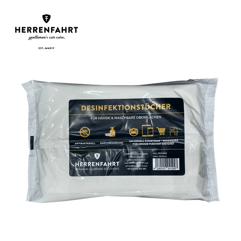 Herrenfahrt HF02050 Wipes for Cockpit Package, 40x30cm, 20 piece Car Grooming DIY CAR CARE