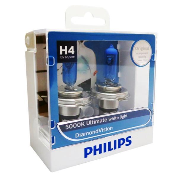 Philips Headlamp H4 DiamondVision 5000K Ultimate White Light 12V 60/55W