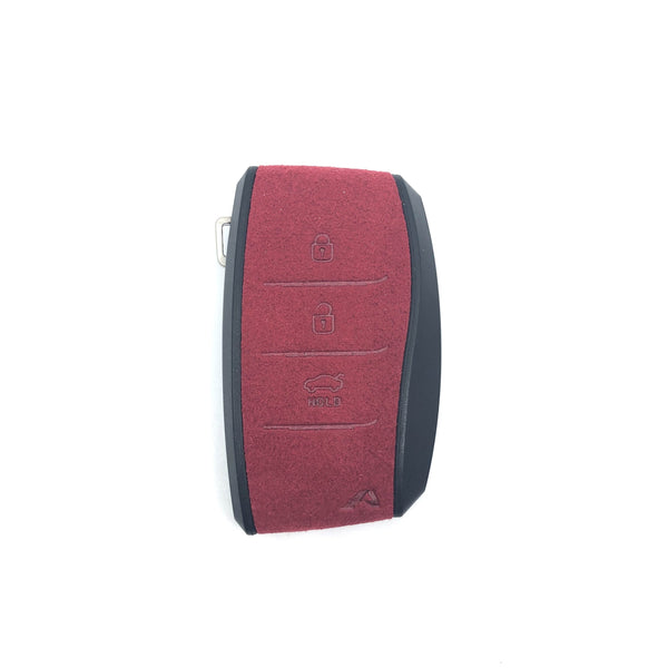 Aegis Aero Alcantara Leather Hyundai Elantra (600) 3 Button Smart Key Case - RED