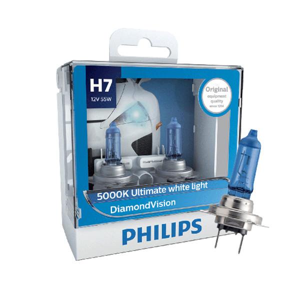 Philips Headlamp DiamondVision 5000K White Light 12V 55W DV H7